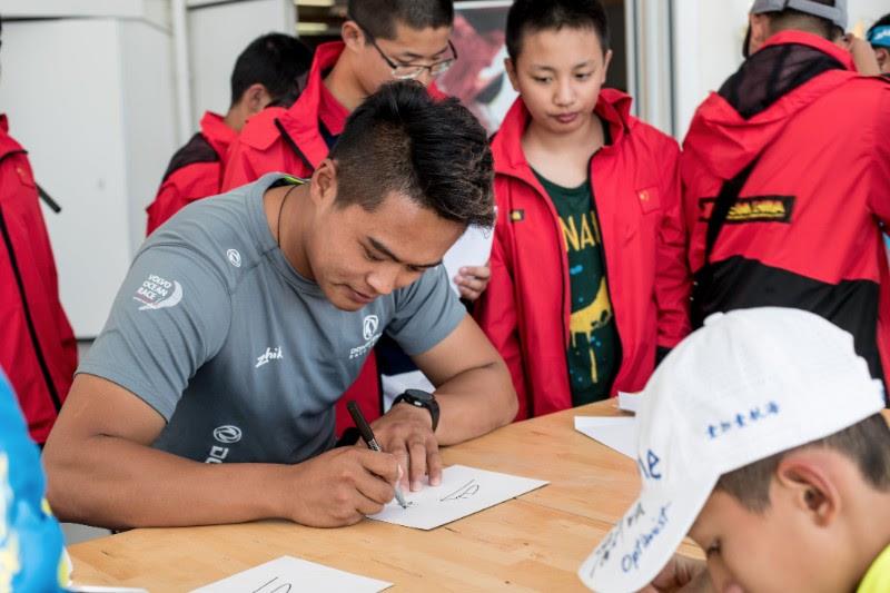 Young Chinese sailors meet their sailing idols on board Dongfeng - photo © Dongfeng Race Team