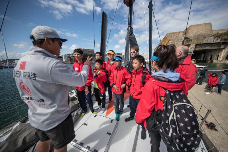 Young Chinese sailors meet their sailing idols on board Dongfeng photo copyright Dongfeng Race Team taken at  and featuring the Volvo One-Design class