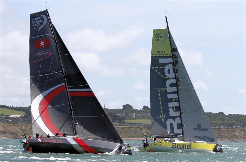 Scallywag and Team Brunel after the Rolex Fastnet Race start - photo © Mark Jardine / YachtsandYachting.com