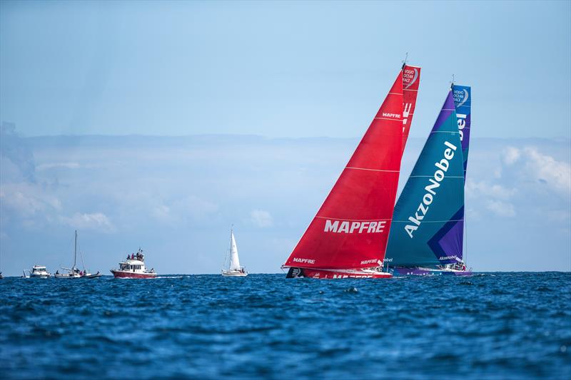 Volvo Ocean Race Leg 0 St. Malo to Lisbon race start photo copyright Brian Carlin / Volvo Ocean Race taken at  and featuring the Volvo One-Design class