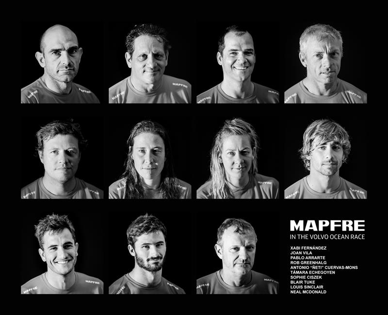 The 2017 MAPFRE crew (L-R): Xabi, Joan, Pablo, Rob, Ñeti, Támara, Sophie, Willy, Blair, Louis, Neal - photo © María Muiña / MAPFRE