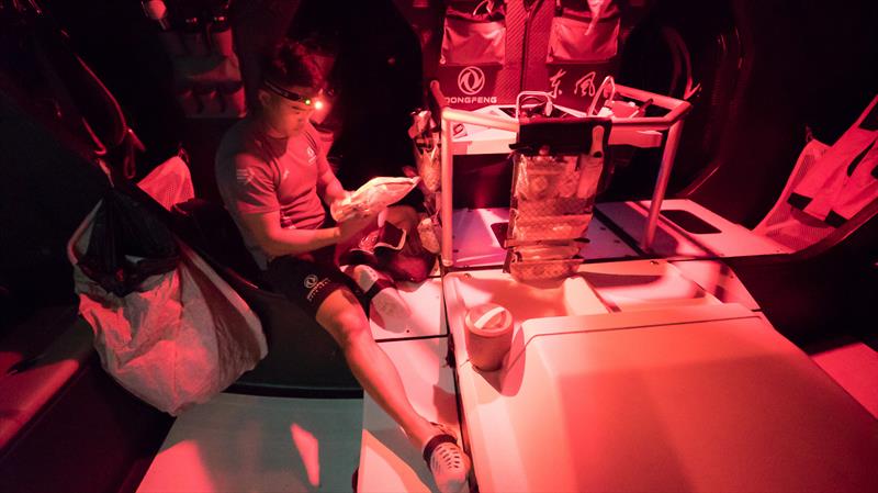Night on board Dongfeng Race Team during the Volvo Ocean Race Prologue Race photo copyright Jeremie Lecaudey / Volvo Ocean Race taken at  and featuring the Volvo One-Design class
