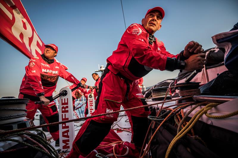 On board MAPFRE during the Volvo Ocean Race Prologue Race photo copyright Jen Edney / Volvo Ocean Race taken at  and featuring the Volvo One-Design class