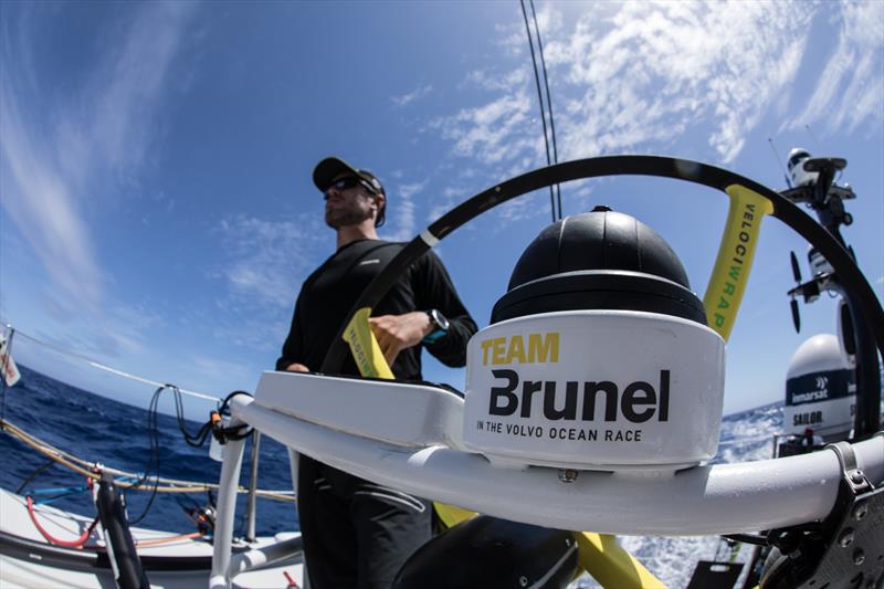 Alberto Bolzan helming Team Brunel off the Brazilian coast during Volvo Ocean Race leg 2 photo copyright Rich Edwards / Volvo Ocean Race taken at  and featuring the Volvo One-Design class