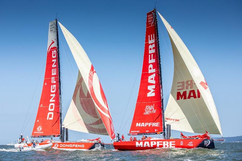 Overall leader Dongfeng Race Team as Volvo Ocean Race Leg 8 from Itajaí to Newport starts - photo © Eloi Stichelbaut / Volvo Ocean Race
