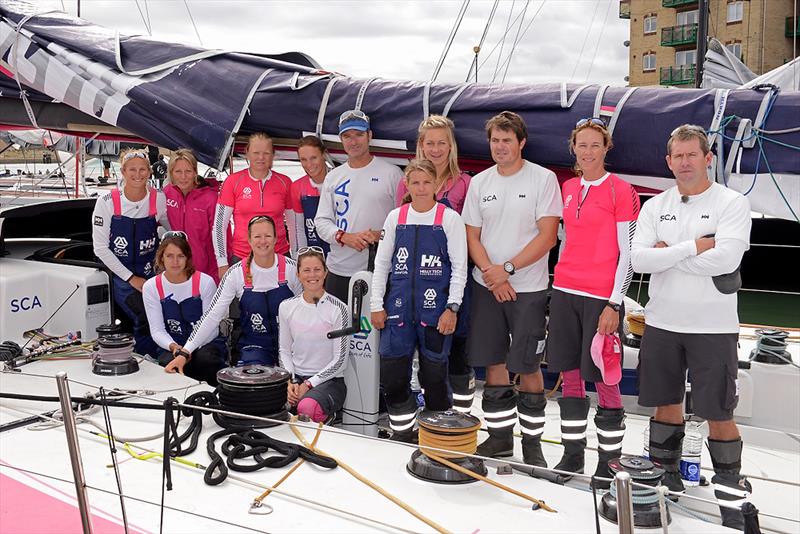 Team SCA start the Rolex Fastnet Race 2013 photo copyright Rick Tomlinson / www.rick-tomlinson.com taken at  and featuring the Volvo 70 class