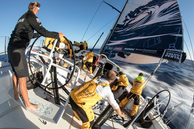 Leg 02, Lisbon to Cape Town, day 14, Neck and neck sailing with Scallywag as the front runners sail away from the back of the pack photo copyright Sam Greenfield / Volvo Ocean Race taken at  and featuring the Volvo 70 class