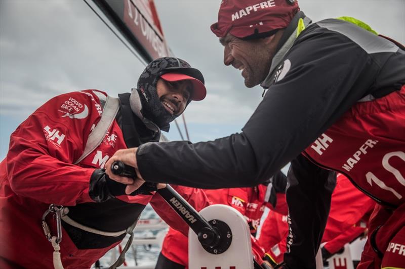 Leg 3, Cape Town to Melbourne, day 03, Willy Altadill and Xabi Fernandez on board MAPFRE photo copyright Jen Edney / Volvo Ocean Race taken at  and featuring the Volvo One-Design class
