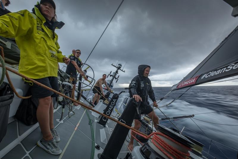 Volvo Ocean Race Leg 4, Melbourne to Hong Kong, day 12 on board Brunel .Rain cloud while crossing the equator photo copyright Yann Riou / Volvo Ocean Race taken at  and featuring the Volvo One-Design class