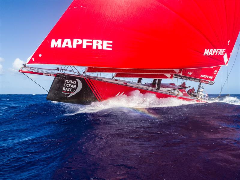 Leg 4, Melbourne to Hong Kong, day 14 on board MAPFRE, Drone Shot photo copyright Ugo Fonolla / Volvo Ocean Race taken at  and featuring the Volvo One-Design class