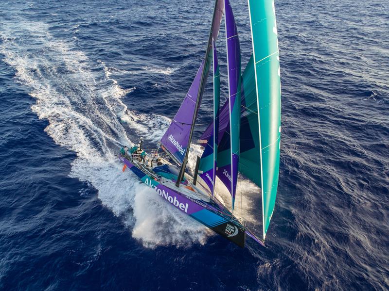 Leg 4, Melbourne to Hong Kong, day 14. Onboard Azkonobel in the South Pacific near Challenger Deep photo copyright Sam Greenfield / Volvo Ocean Race taken at  and featuring the Volvo One-Design class