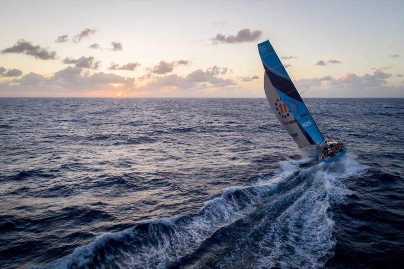 Leg 4, Melbourne to Hong Kong, day 14, Vestas 11th Hour sailing off into another ideal night of trade winds sailing photo copyright Amory Ross / Volvo Ocean Race taken at  and featuring the Volvo One-Design class