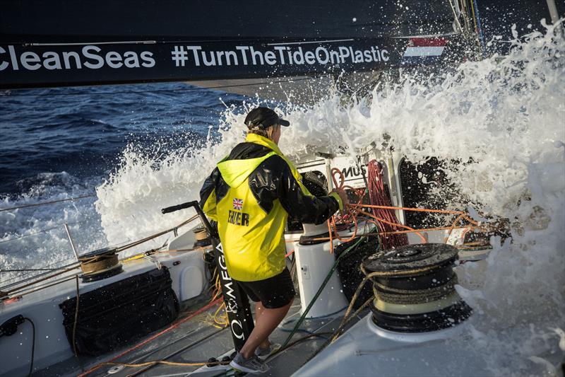 Leg 4, Melbourne to Hong Kong, day 15 on board Brunel . Abby Ehler photo copyright Yann Riou / Volvo Ocean Race taken at  and featuring the Volvo One-Design class
