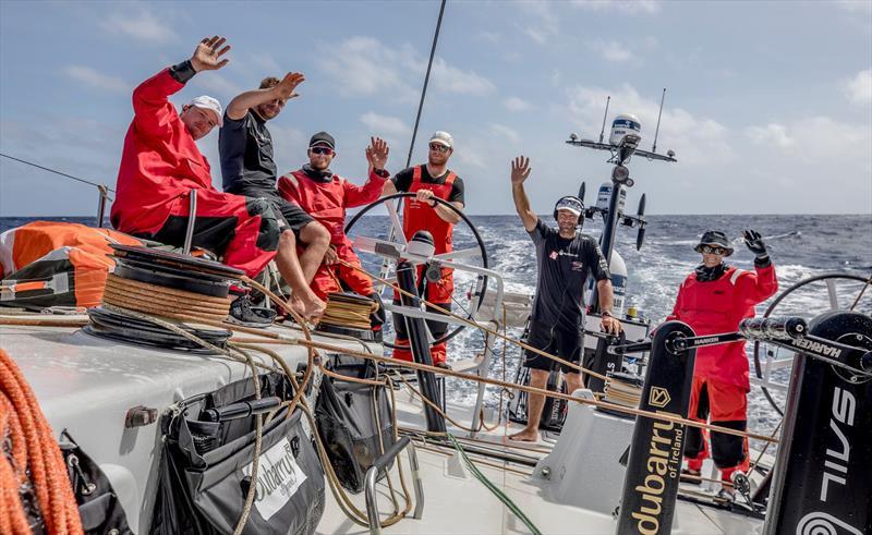 Leg 4, Melbourne to Hong Kong, day 16 Live X call to a School in Hong Kong and David Witt answers questions from the school children on board Sun Hung Kai / Scallywag photo copyright Konrad Frost / Volvo Ocean Race taken at  and featuring the Volvo One-Design class