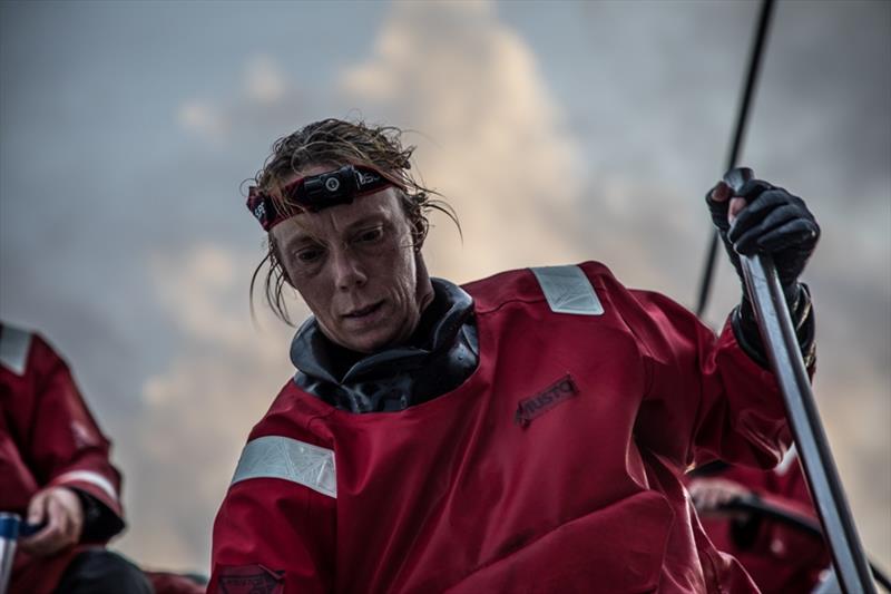 Volvo Ocean Race Leg 4, Melbourne to Hong Kong, day 17 Annemieke Bes on board Sun Hung Kai / Scallywag photo copyright Konrad Frost / Volvo Ocean Race taken at  and featuring the Volvo One-Design class