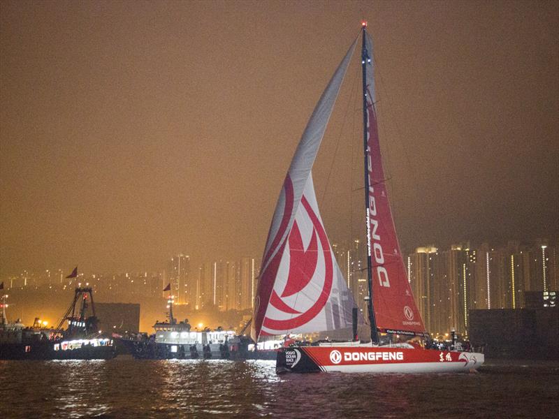 Volvo Ocean Race 2017-18. Dongfeng arriving in Hong Kong at the end of Leg 4. - photo © Guy Nowell