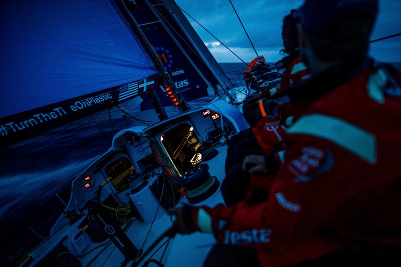 Leg 4, Melbourne to Hong Kong, day 16, the transition from light to dark on board Vestas 11th Hour photo copyright Amory Ross / Volvo Ocean Race taken at  and featuring the Volvo One-Design class