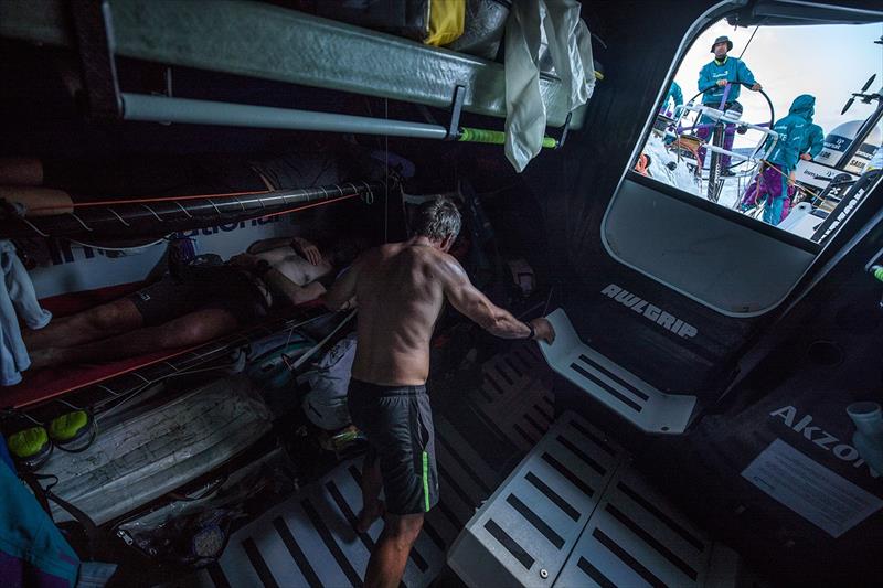 Below decks on AzkoNobel - photo © Volvo Ocean Race