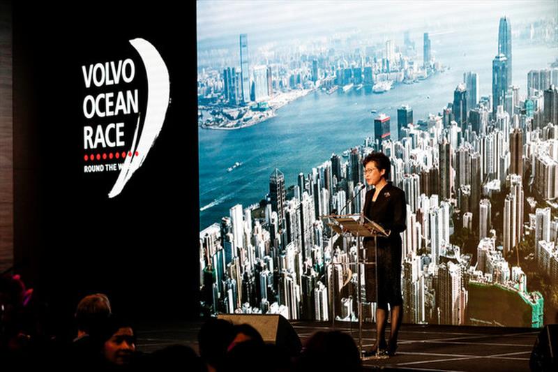 VOR 2017-18 Stopover, Hong Kong. Carrie Lam, CF of Hong Kong, Awards Night photo copyright Ainhoa Sanchez / Volvo Ocean Race taken at  and featuring the Volvo One-Design class