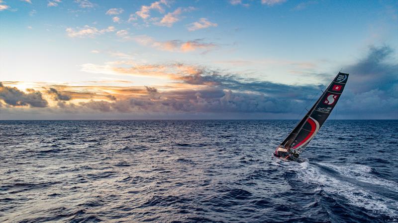 Leg 6 to Auckland, day 07 on board Sun hung Kai / Scallywag. Beautiful sunrise for beautiful results, the southern route paid off. 12 February,  2018 photo copyright Jeremie Lecaudey / Volvo Ocean Race taken at  and featuring the Volvo One-Design class