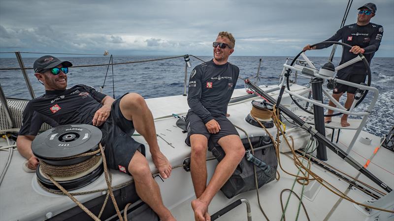 Leg 6 to Auckland, day 12 on board Sun hung Kai / Scallywag. Marcus Ashley Jones and Benjamin Piggott enjoying their time out. 18 February,  photo copyright Jeremie Lecaudey / Volvo Ocean Race taken at  and featuring the Volvo One-Design class