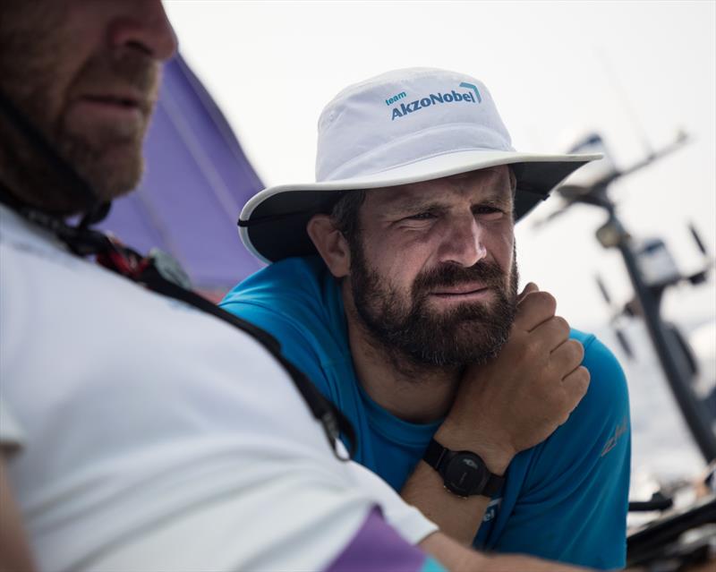 Leg 6 to Auckland, day 16 on board AkzoNobel, Simeon contemplates, 22 February,  photo copyright Rich Edwards / Volvo Ocean Race taken at  and featuring the Volvo One-Design class
