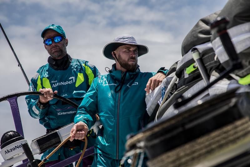 Leg 6 to Auckland, day 18 on board AkzoNobel, Canon stills and Brad fFarrand in action, 24 February,  photo copyright Rich Edwards / Volvo Ocean Race taken at  and featuring the Volvo One-Design class