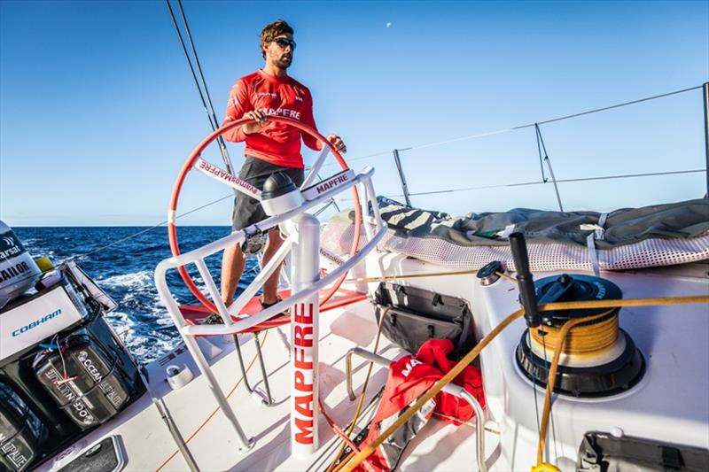 Volvo Ocean Race Leg 6 to Auckland, day 19 on board MAPFRE, Guillermo Altadill stearing. 25 February photo copyright Ugo Fonolla / Volvo Ocean Race taken at  and featuring the Volvo One-Design class