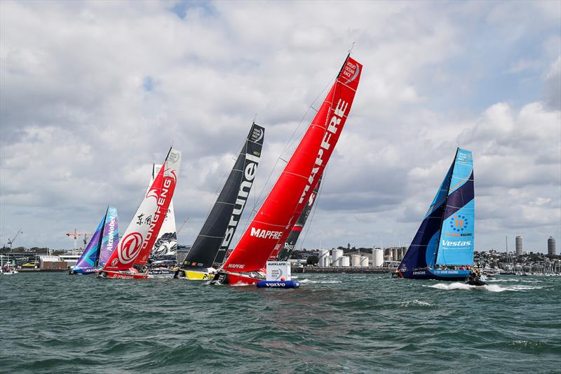 The fleet starts in Auckland -  Volvo Ocean Race Leg 7, Auckland to Itajai photo copyright Jesus Renedo / Volvo Ocean Race taken at  and featuring the Volvo One-Design class
