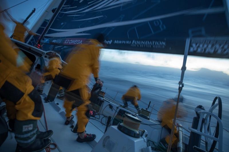 Volvo Ocean Race Leg 7 from Auckland to Itajai, day 2 on board Turn the Tide on Plastic. The fleet says goodbye to New Zealand. 19 March photo copyright Sam Greenfield / Volvo Ocean Race taken at  and featuring the Volvo One-Design class