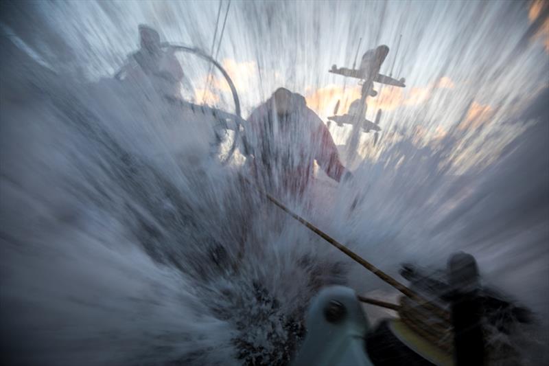 Volvo Ocean Race Leg 7 from Auckland to Itajai, day 6 on board Sun Hung Kai / Scallywag. Mainsheet winch with water flowing all around. - photo © Konrad Frost / Volvo Ocean Race