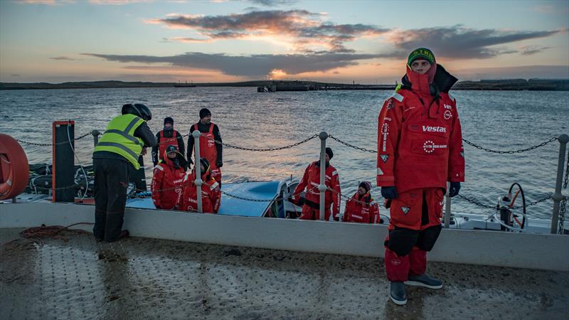 Leg 7 from Auckland to Itajai, day 15 on board Vestas 11th Hour. 31 March, . Tom Johnson while the boat arrives at sunset in the Falkland Islands to figure out the next steps photo copyright Jeremie Lecaudey / Volvo Ocean Race taken at  and featuring the Volvo One-Design class