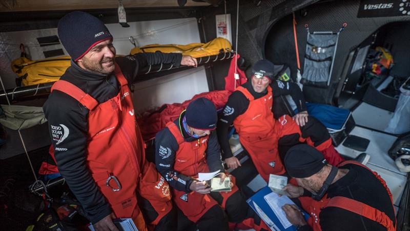 Leg 7 from Auckland to Itajai, day 15 on board Vestas 11th Hour. 31 March, . Checking into the United Kingdom, Falkland Islands photo copyright Jeremie Lecaudey / Volvo Ocean Race taken at  and featuring the Volvo One-Design class