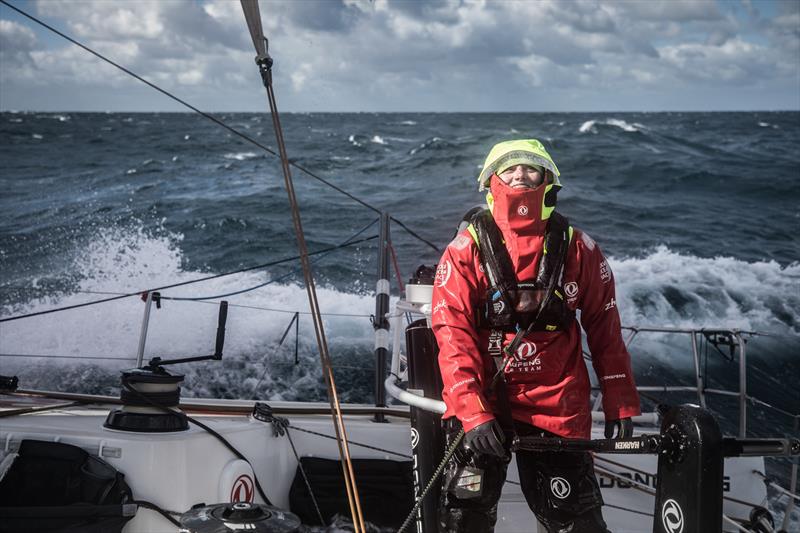 Leg 7 from Auckland to Itajai, day 16 on board Dongfeng. Marie Riou smelling the caipirinha. 31 March,  photo copyright Martin Keruzore / Volvo Ocean Race taken at  and featuring the Volvo One-Design class