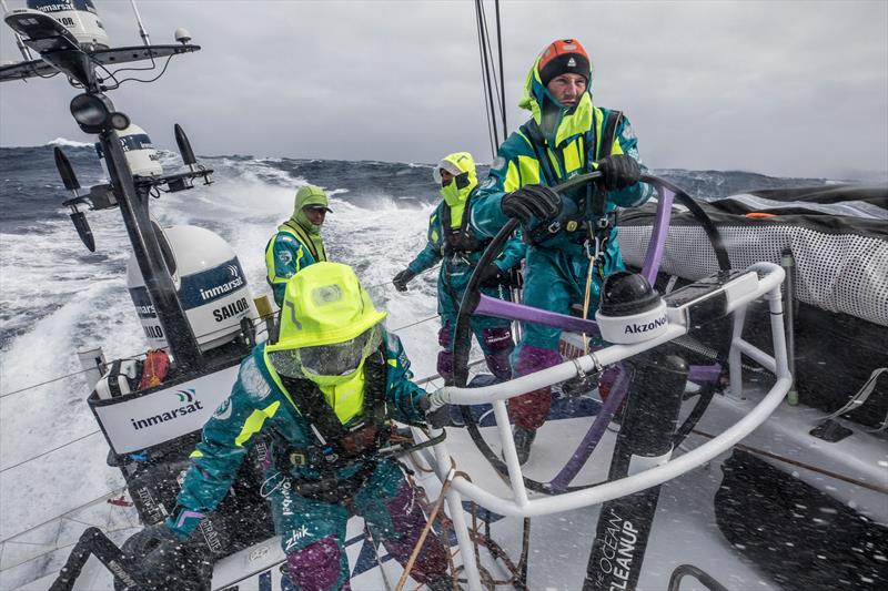 Leg 7 from Auckland to Itajai, day 7 on board AkzoNobel. 23 March, . Nicolai Sehested- Drive it like you stole it photo copyright James Blake / Volvo Ocean Race taken at  and featuring the Volvo One-Design class