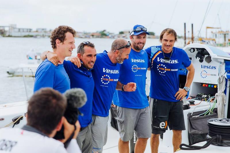 Vestas 11th Hour racing arrives in Itajai, April 16, 2018 photo copyright Pedro Martinez / Volvo Ocean Race taken at  and featuring the Volvo One-Design class