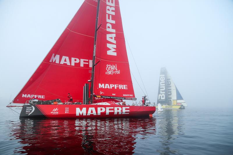 MAPFRE and Team Brunel - Leg 8 from Itajai to Newport. Arrivals. 08 May,  photo copyright Jesus Renedo / Volvo Ocean Race taken at  and featuring the Volvo One-Design class