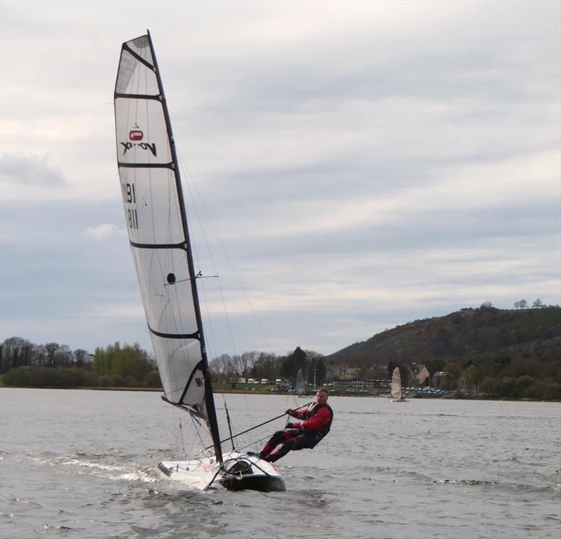 Angus Winchester during the Great North Asymmetric Challenge at Bassenthwaite photo copyright Mik Chappell taken at Bassenthwaite Sailing Club and featuring the Vortex class
