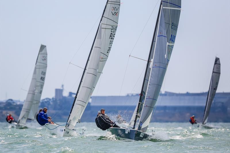 VX One fleet upwind at the Festival of Sails photo copyright Craig Greenhill / Saltwater Images taken at Royal Geelong Yacht Club and featuring the VX One class