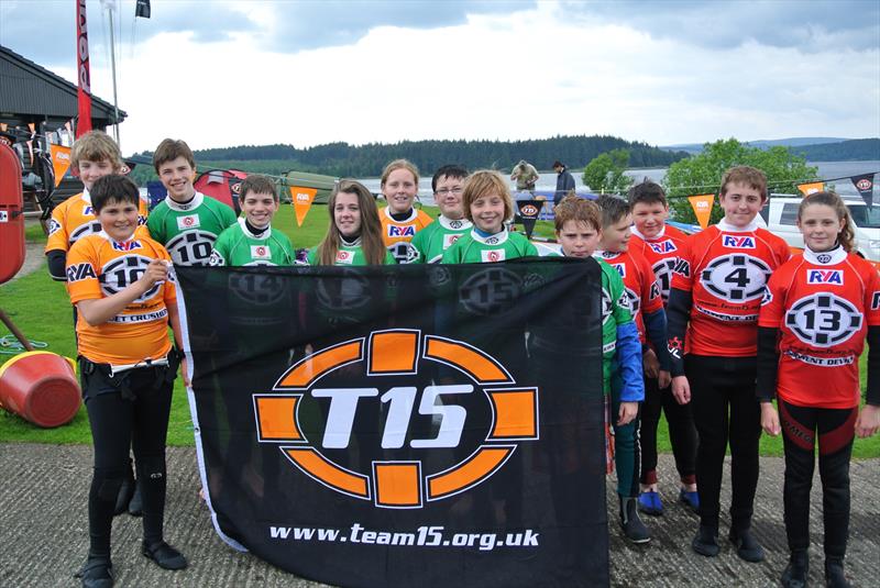 Flying the T15 flag at the Team 15 Interclub event at Kielder Water photo copyright Gary Charles-Jones taken at Kielder Water Sailing Club and featuring the Windsurfing class