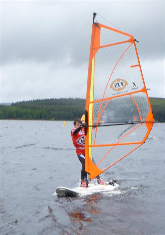 Sam Keenan during the T15 event at Kielder Water photo copyright John Scullion taken at Kielder Water Sailing Club and featuring the Windsurfing class