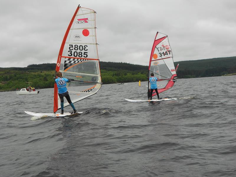 Archie Dodd and Ben Russell in the T15 North Borderlands event 2 at Kielder Water photo copyright Richard Longbone taken at Kielder Water Sailing Club and featuring the Windsurfing class