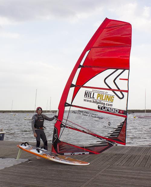 Tom Harrison ready for racing photo copyright Sue Pelling taken at  and featuring the Windsurfing class