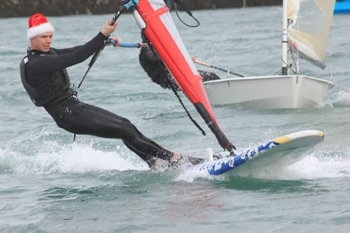 Robbie Walker, KONA Windsurfer, Slow PY Fleet, 2nd Overall in the 47th Dun Laoghaire MYC Frostbite Series photo copyright Bob Hobby taken at Dun Laoghaire Motor Yacht Club and featuring the Windsurfing class