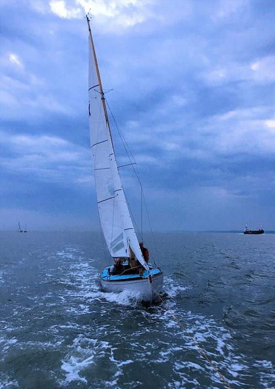 A tow home after very light winds in Hamble River Wednesday Night Series B photo copyright Jane Windsor taken at Hamble River Sailing Club and featuring the XOD class
