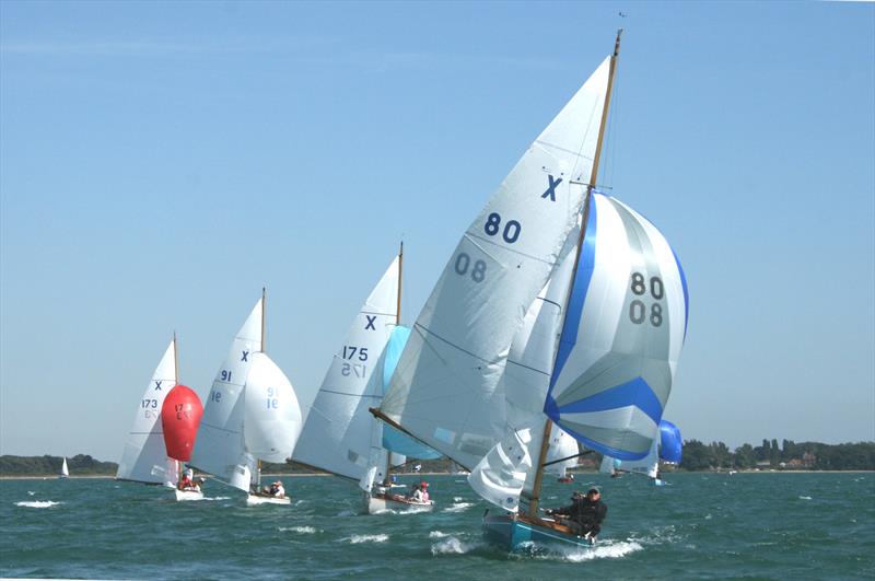 X80 Lass leading the fleet during Itchenor Points Week photo copyright David Priscott taken at Itchenor Sailing Club and featuring the XOD class