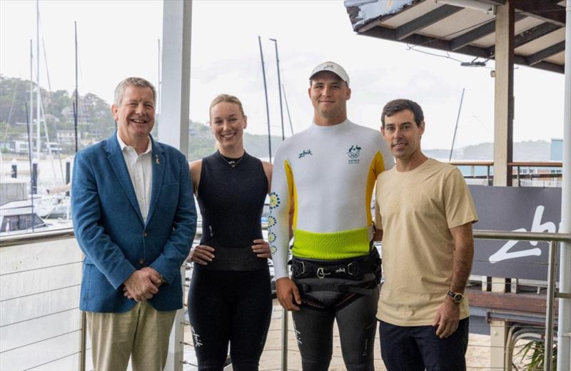 AOC CEO Matt Carroll, Olympians Evie Haseldine and Grae Morris and Zhik CEO Mat Belcher photo copyright Zhik taken at  and featuring the  class