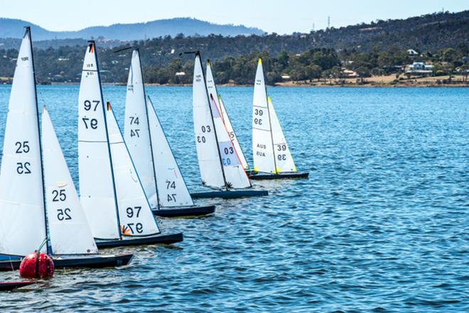Ross Bennett (39) dominates the start - 2018 ARYA Ten Rater National Championships - Day 2 photo copyright Robert Gavin taken at Montrose Bay Yacht Club and featuring the 10 Rater class