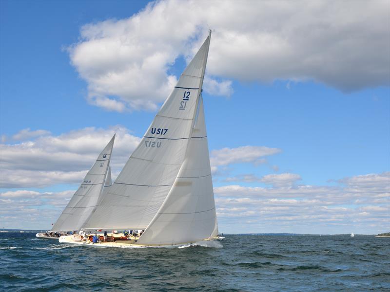 Weatherly during the 12 Metre North American Championship photo copyright Nancy Bloom taken at Ida Lewis Yacht Club and featuring the 12m class