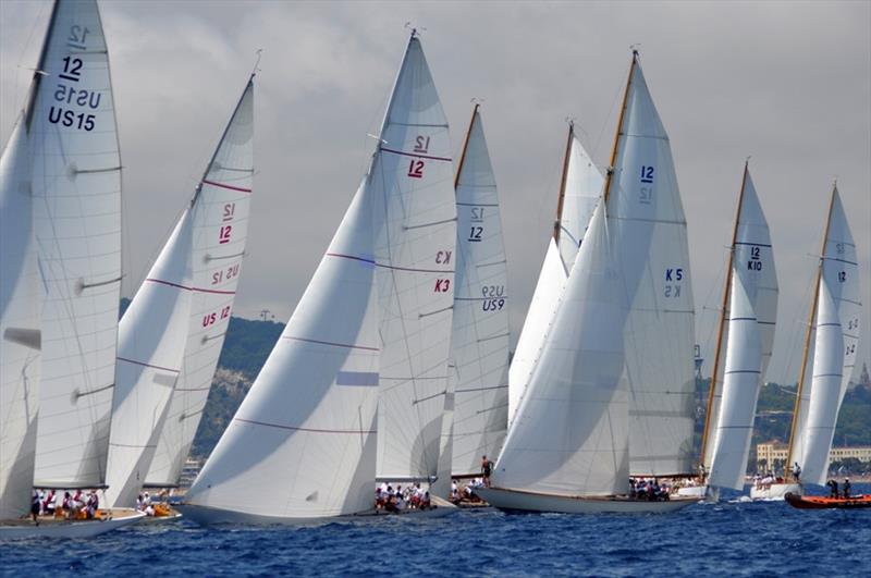12 Metres racing in Barcelona during the 2014 12 Metre World Championship. The 2019 Worlds in Newport will be the largest-ever gathering of 12 Metres in the U.S photo copyright SallyAnne Santos / Windlass Creative taken at Ida Lewis Yacht Club and featuring the 12m class